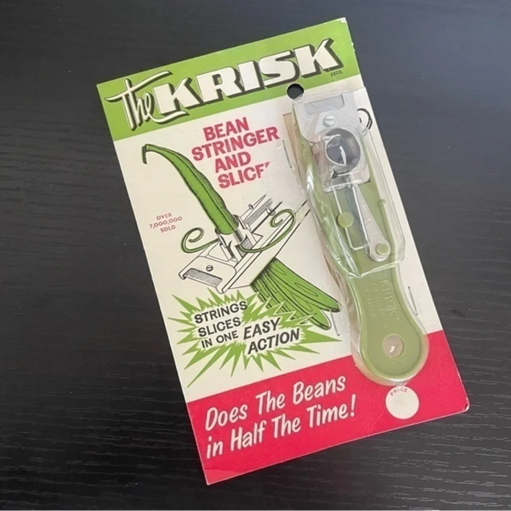 LAST CHANCE Vintage Bean Stringer & Slicer Kitchen Tool Utensil Original Package